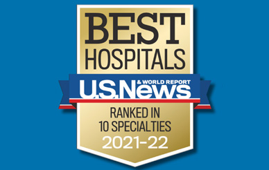 us news and world report badge displaying ucsd health as number one hospital in san diego for 2021-2022