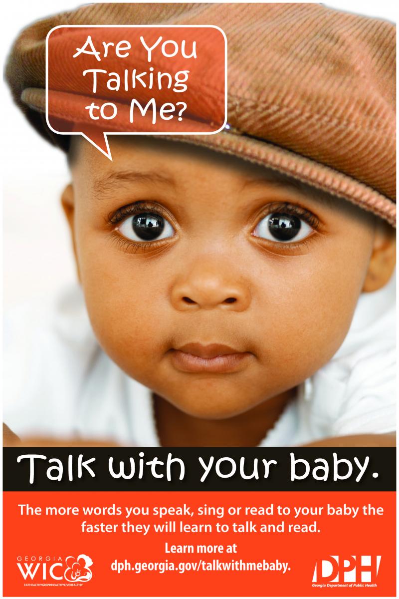 Georgia Department of Public Health, poster of "Talk With Me Baby" Initiative